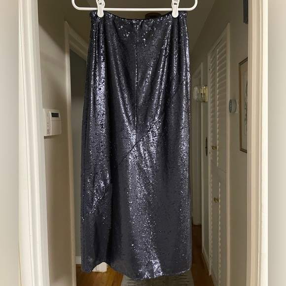 NWT Allen Schwartz Navy Sequin Skirt - Picture 2 of 4